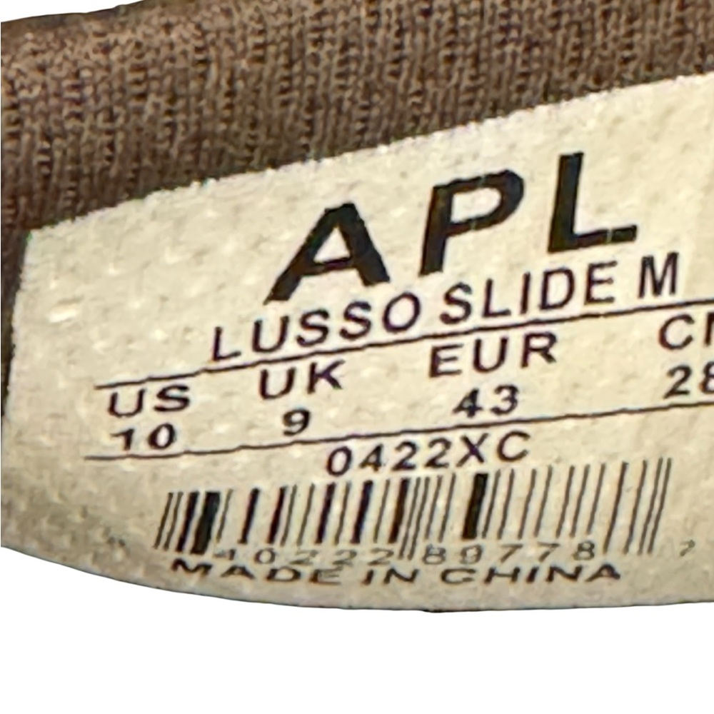 APL men’s Lusso Quilted Brown Leather slides with Cream Soles - Picture 4 of 7